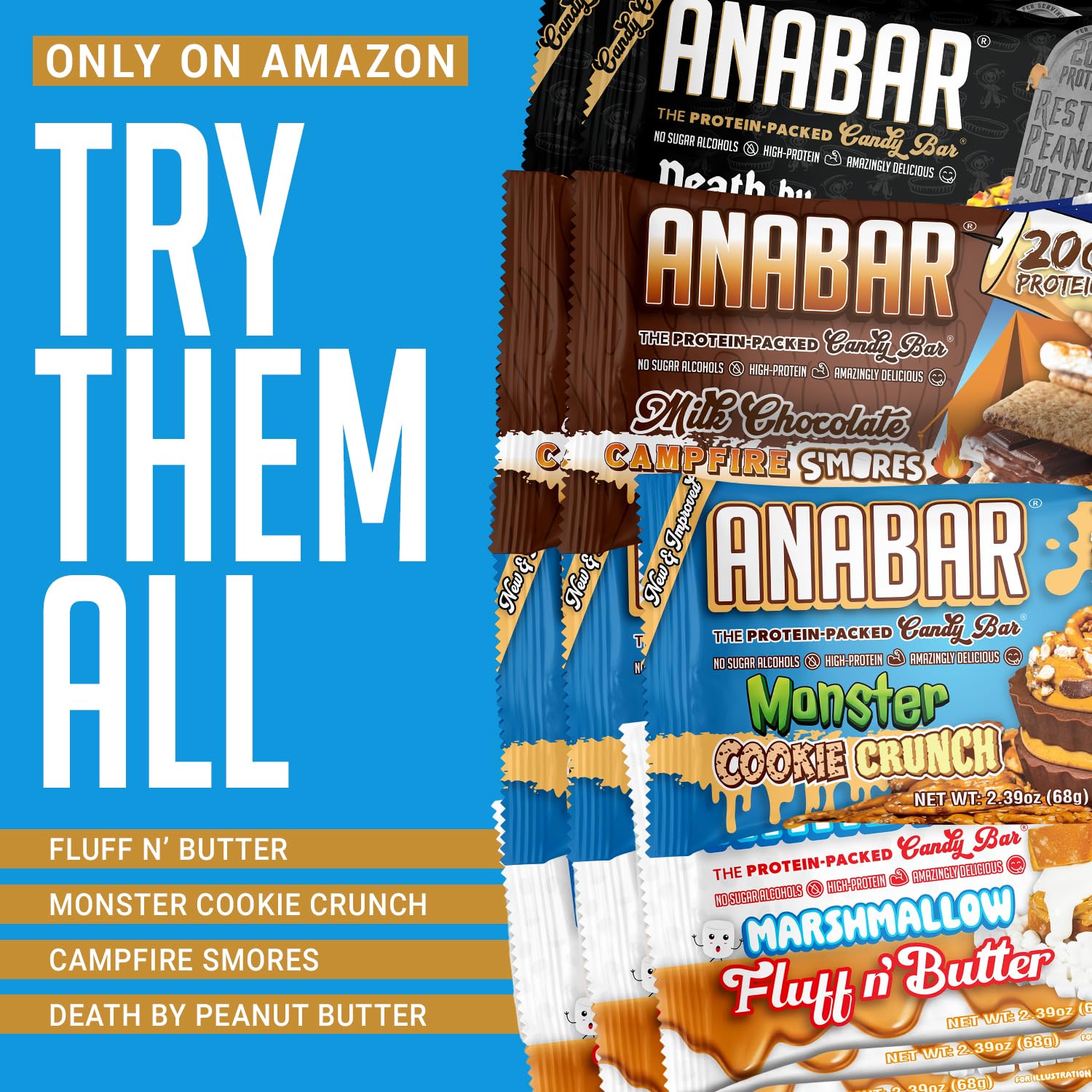 Anabar FINAL BOSS: sabor mantequilla de maní, barra proteica práctica para entrenamiento.