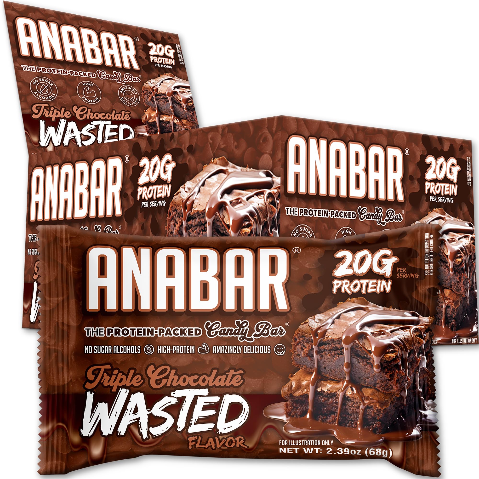 ANABAR Triple Chocolate Wasted, barra proteica con 20 g de proteína por porción.