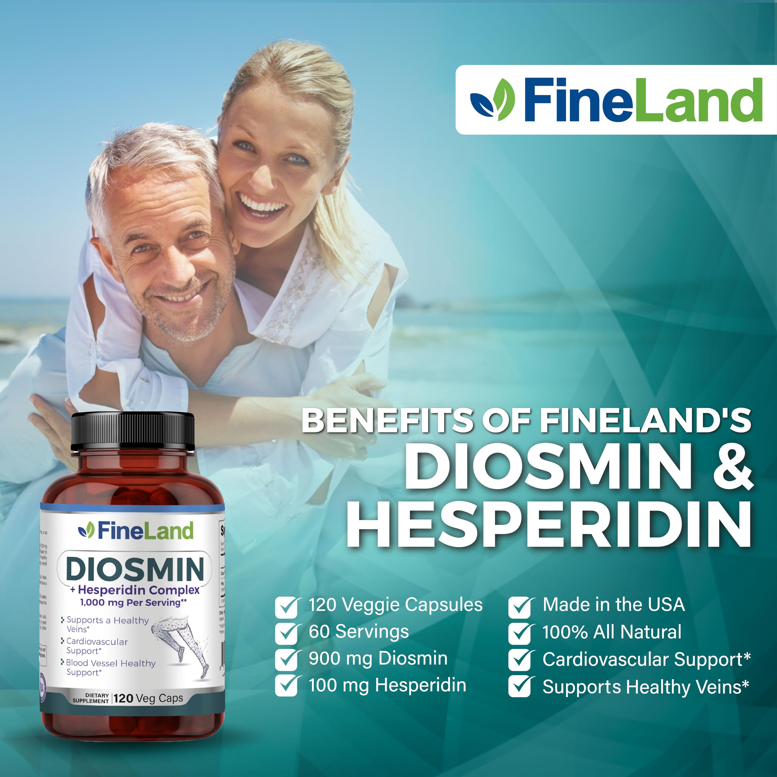 FineLand Diosmín Hesperidina: cápsulas listas para uso diario.