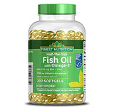 Finest Nutrition cápsulas de pescado en botella, tamaño medio, fácil dosis diaria.