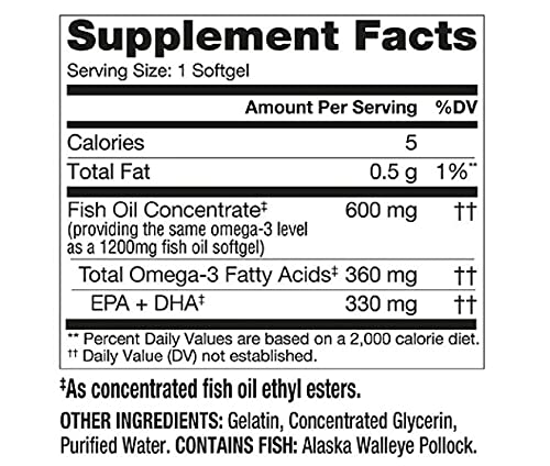 Finest Nutrition etiqueta: pescado salvaje de Alaska, fuente responsable.