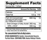 Finest Nutrition etiqueta: pescado salvaje de Alaska, fuente responsable.