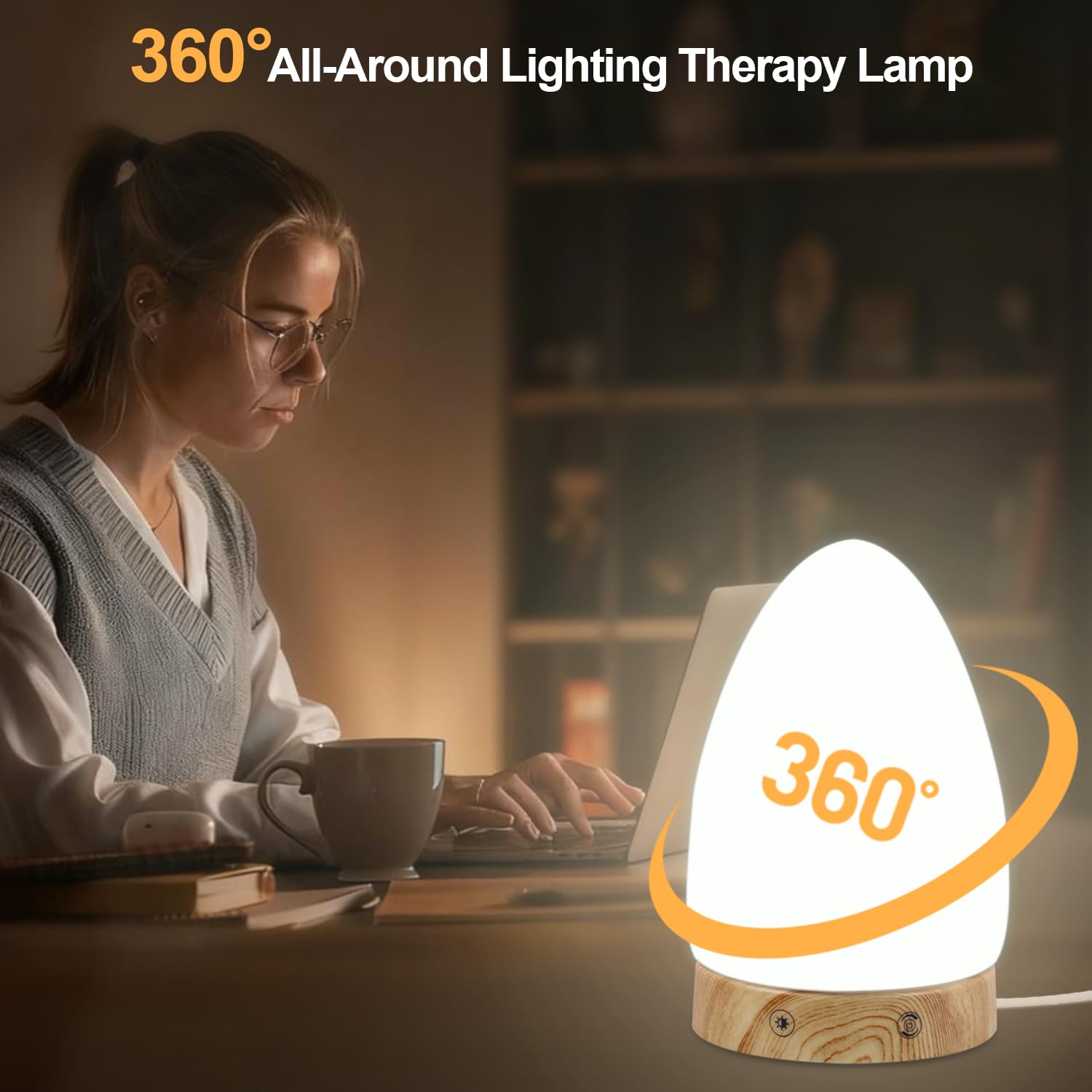 Finezeal lampara iluminación 360° para escritorio y descanso