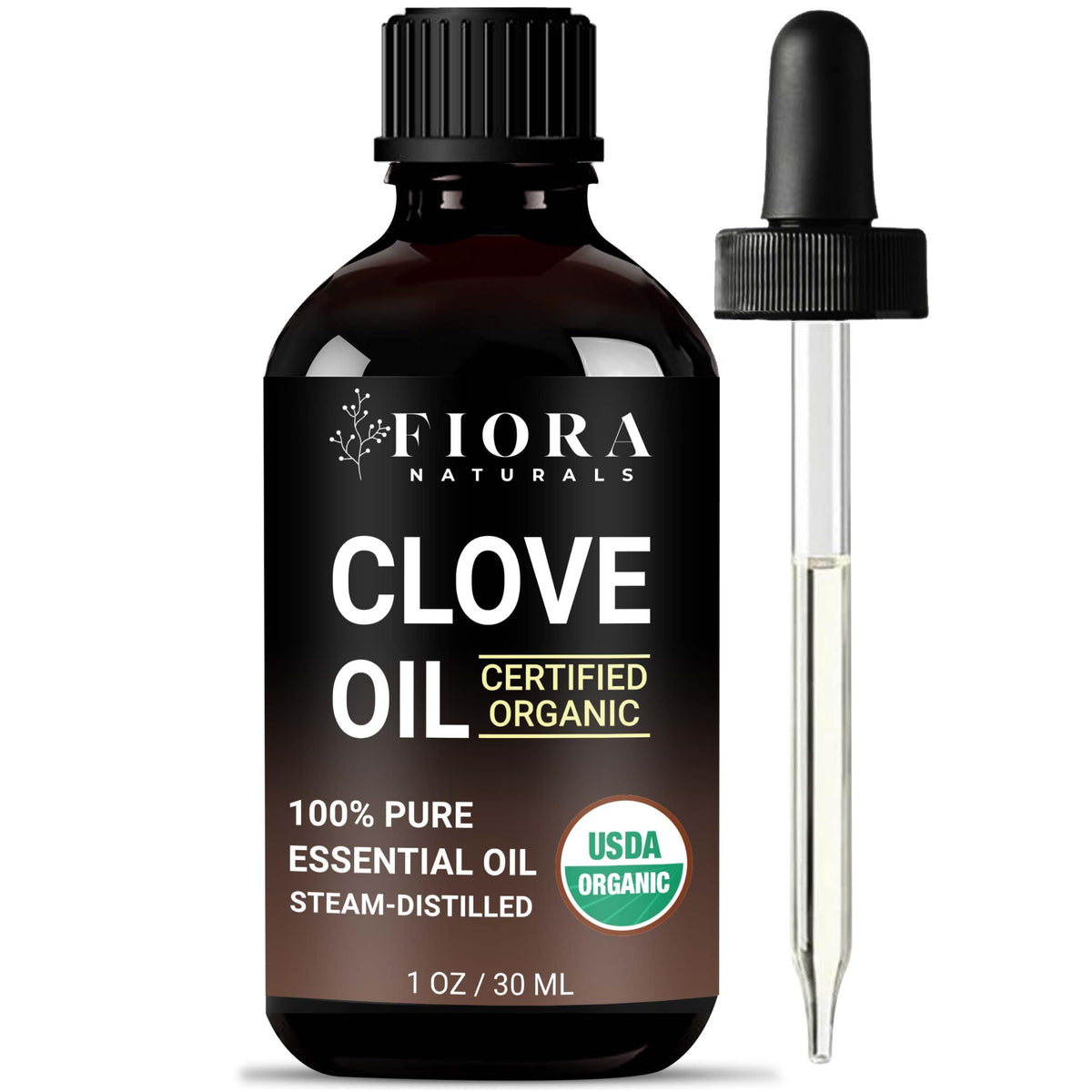 Fiora Naturals Aceite de Clavo - botella; aroma cálido para cuidado dental natural