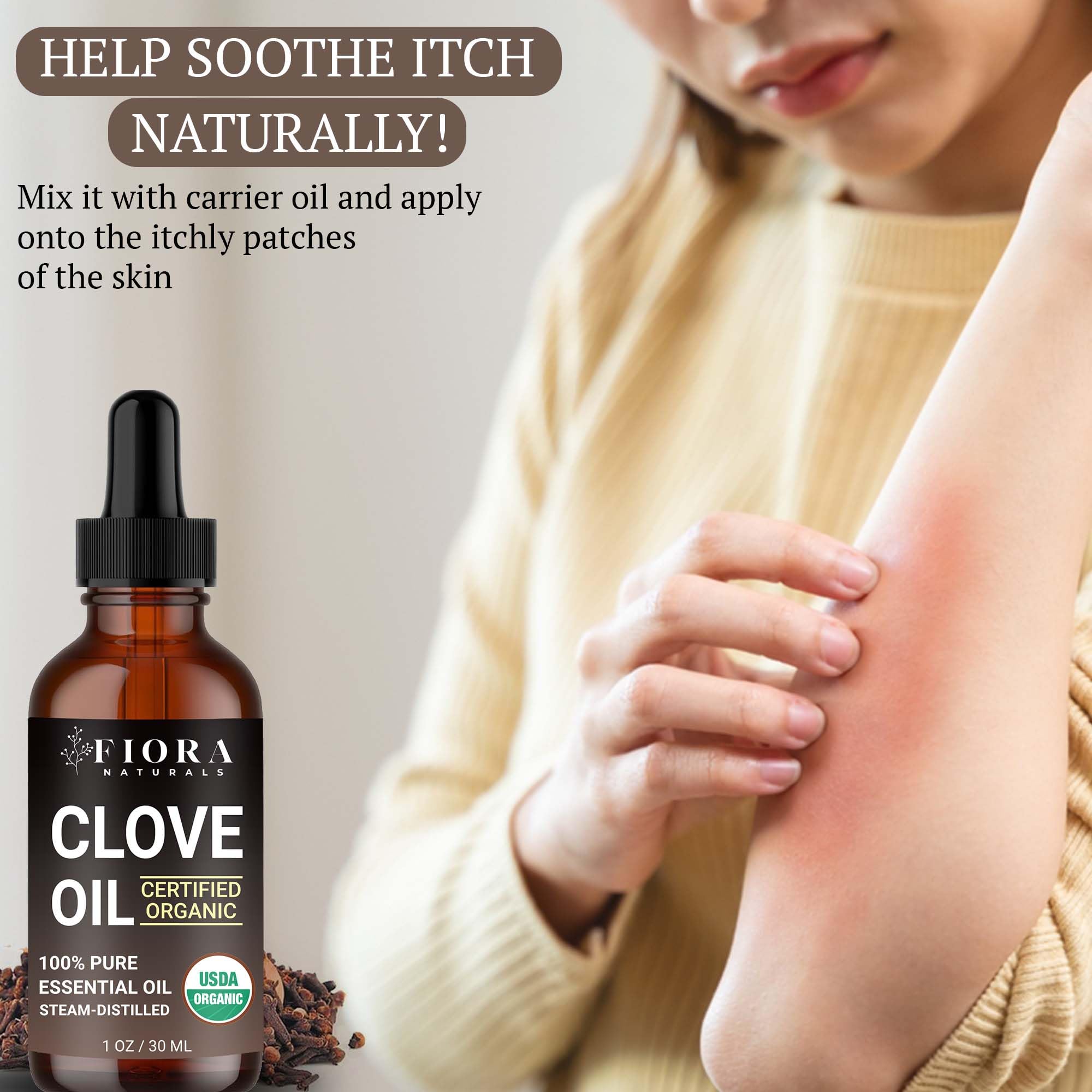 Fiora Naturals Aceite de Clavo - hogar; mezcla suave para relajación y limpieza