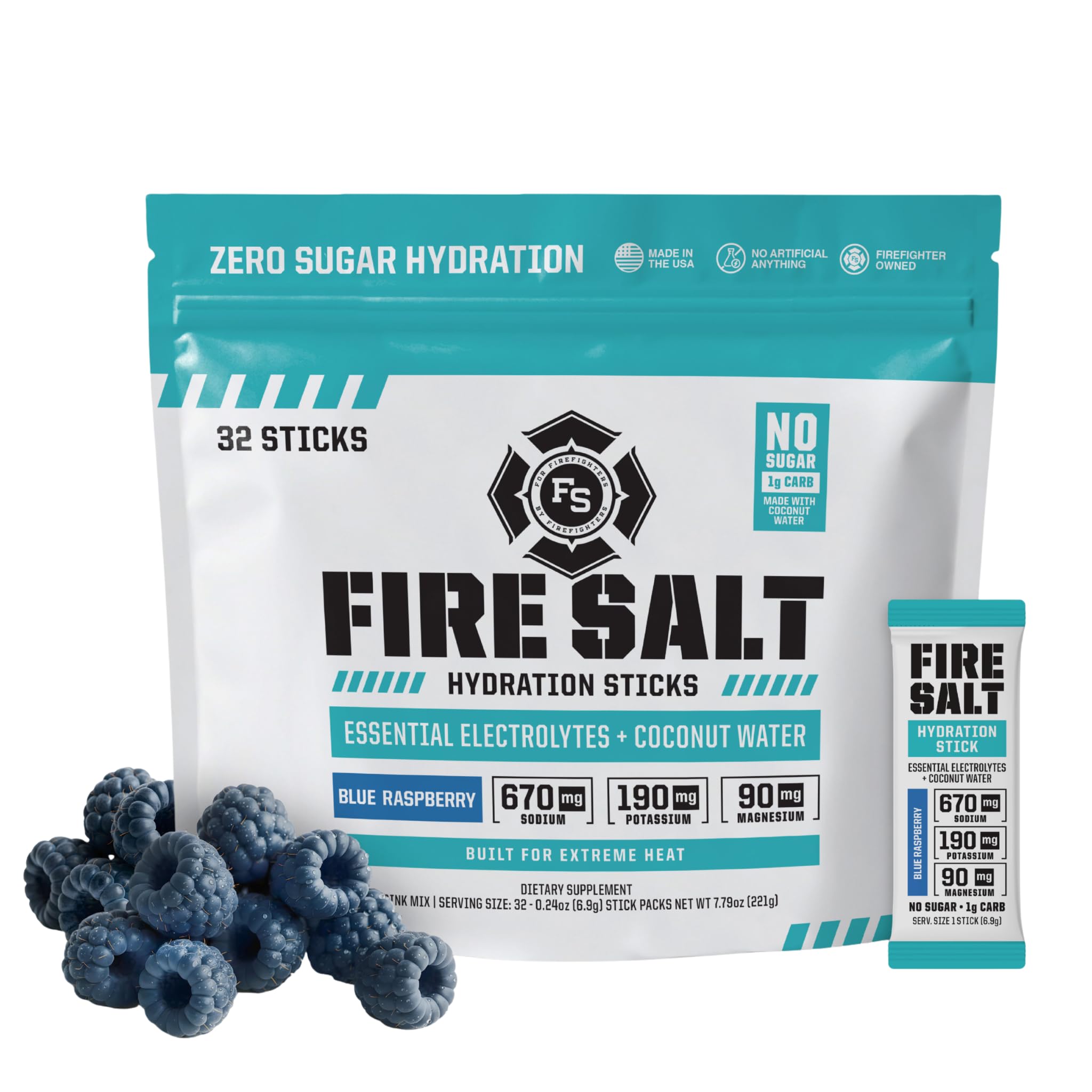 Fire Science Fire Salt Hidratación: palitos en paquete individual para llevar