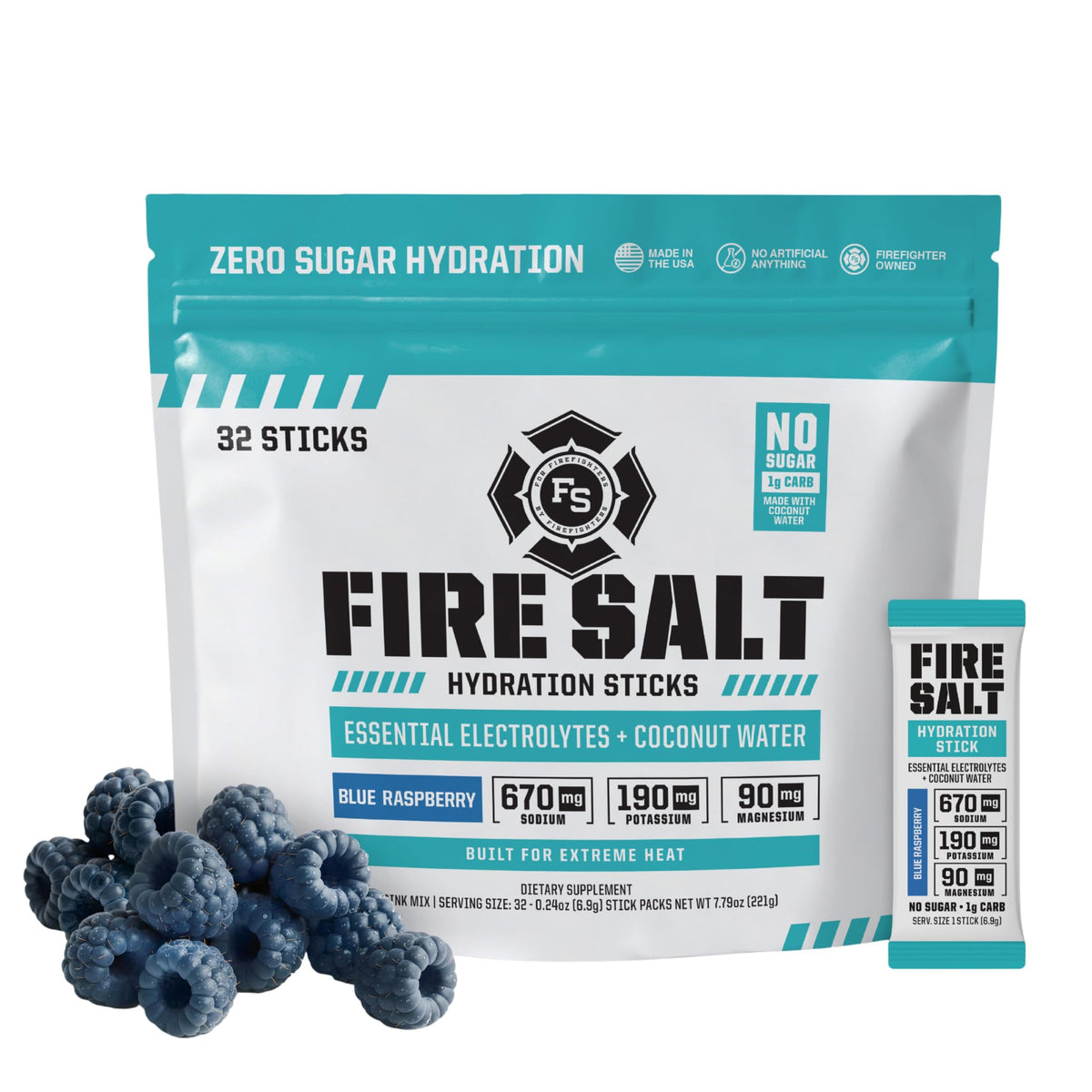Fire Science Fire Salt Hidratación: palitos en paquete individual para llevar