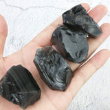 Fireboomoon obsidiana negra para envoltura de alambre y joyería artesanal