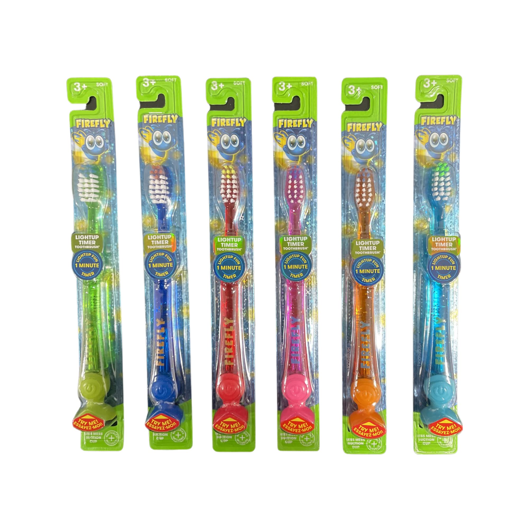 Firefly cepillo infantil con luz y temporizador, ventosa estable para fijar en la encimera