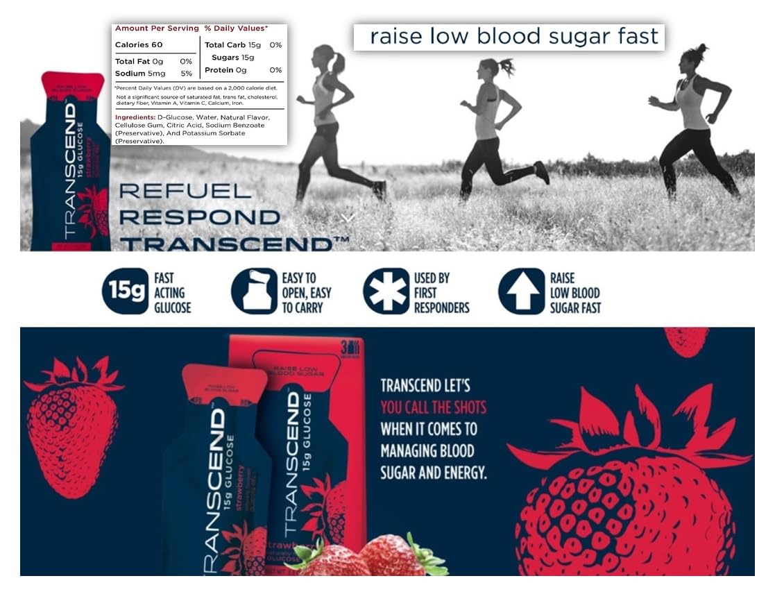 First Aid Global Transcend gel fresa sabor agradable para recargar energía