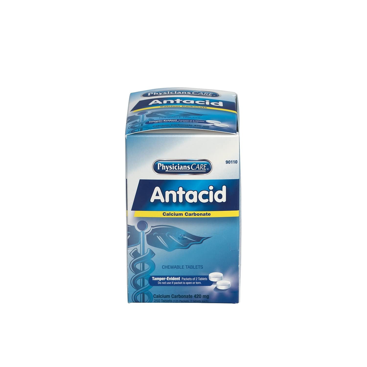 Empaque de Physicians Care Antiácido 125, fácil de identificar.