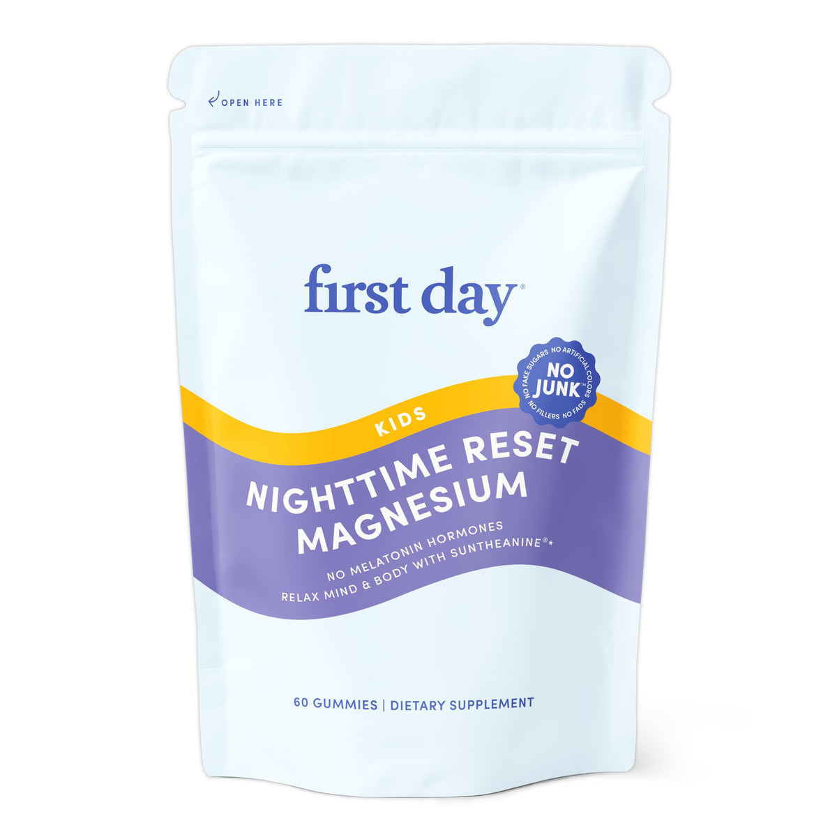 Gomitas FIRST DAY para niños en botella, soporte suave para dormir