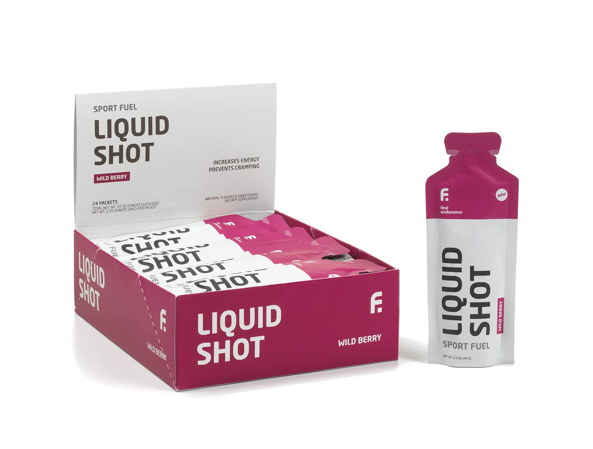 Liquid Shot FIRST ENDURANCE, bebida energizante para energía rápida durante la carrera