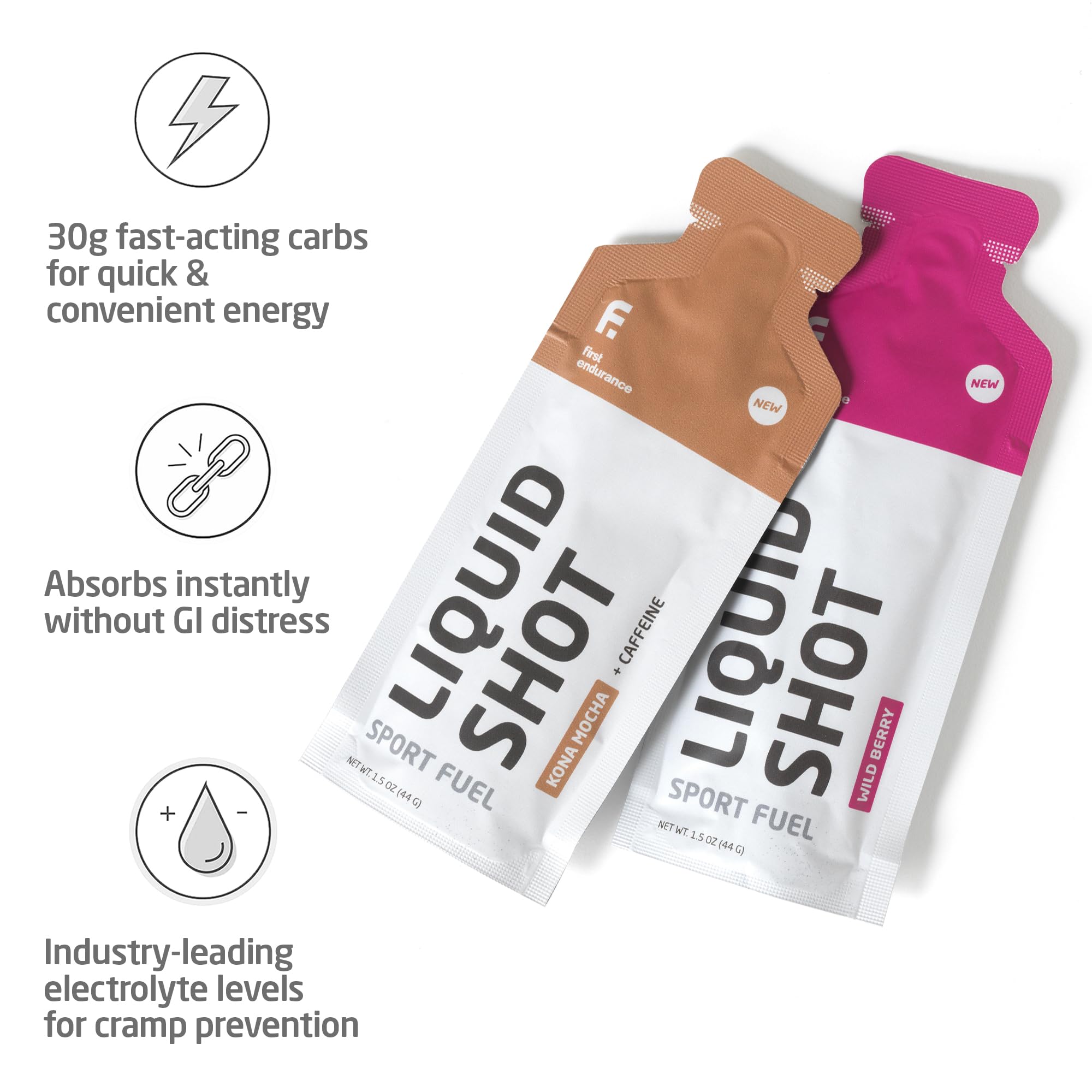 Liquid Shot FIRST ENDURANCE, carbohidratos de alta calidad para endurance