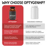 Etiqueta frontal de FIRST ENDURANCE OptygenHP, diseño claro para identificar la fórmula de rendimiento.