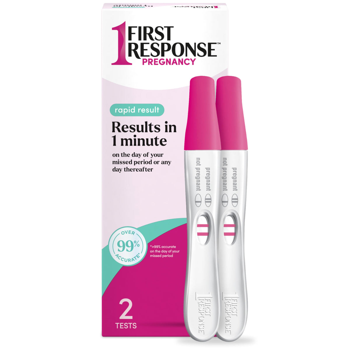 First Response prueba embarazo: dos tiras para resultados rápidos en casa.