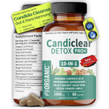 FIRSTORGANIC Candida Cleanse en botella de cápsulas para apoyo digestivo y equilibrio de la flora.