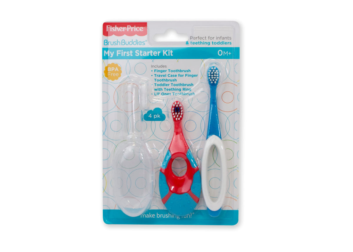Cepillo de dedo Fisher-Price para limpieza suave de las encías del bebé.