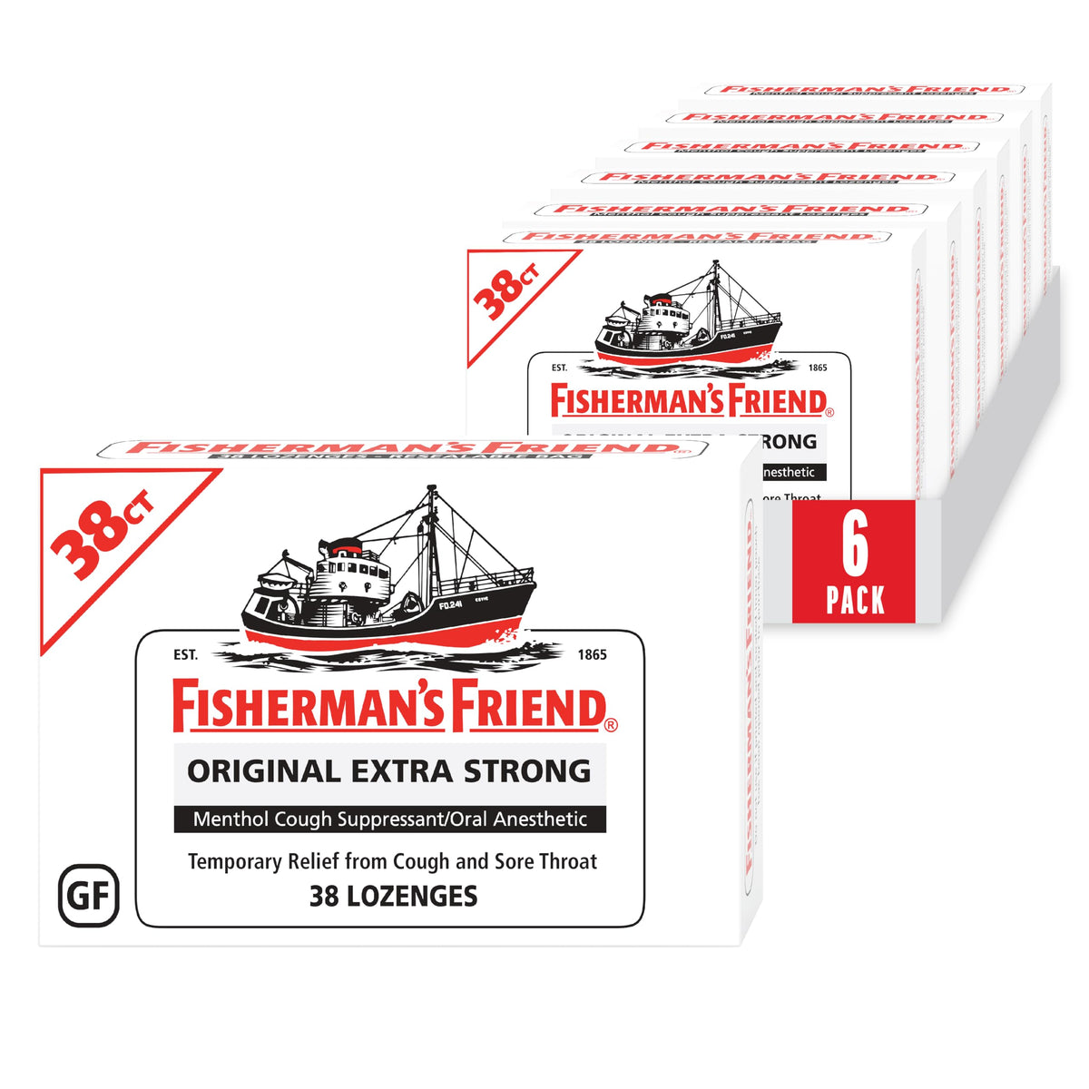 Fisherman's Friend Original Extra Strong en botella, alivio refrescante para la garganta.