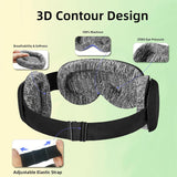 Fismool máscara sueño 3D auriculares: control por voz para reproducir música sin manos.