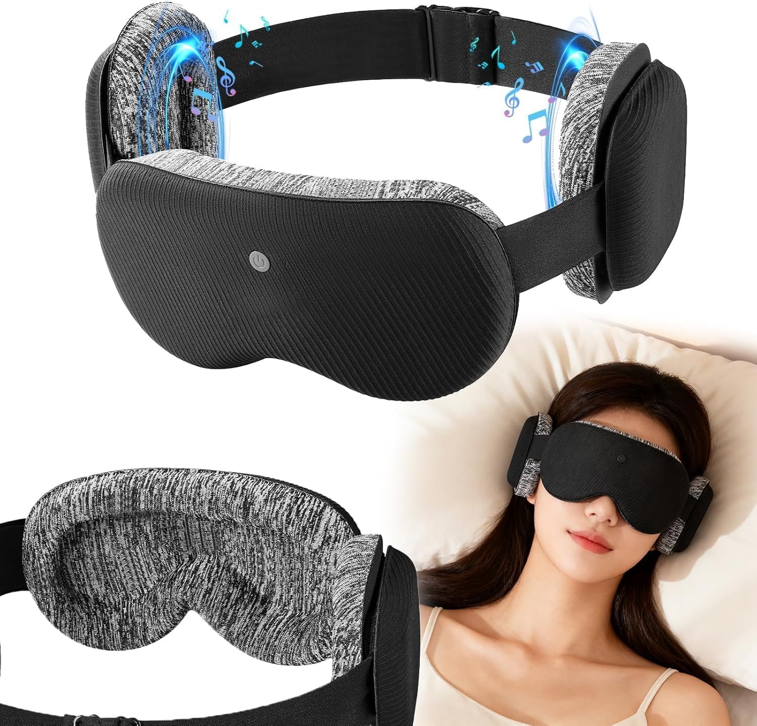 Fismool máscara sueño 3D frente: bloqueo de luz para dormir plácidamente en casa.