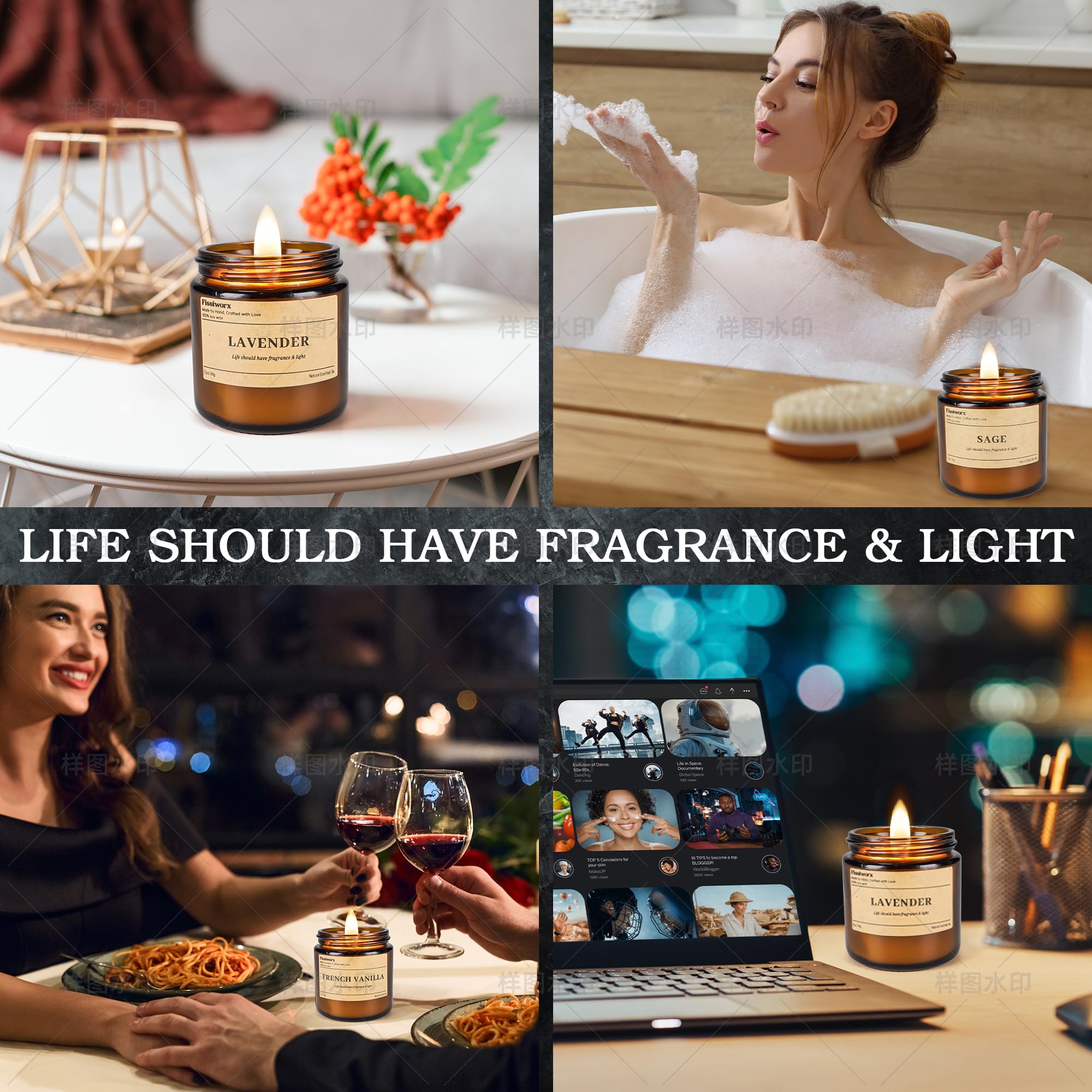 Lote de velas fissiworx de regalo, empaquetado elegante para sorprender.