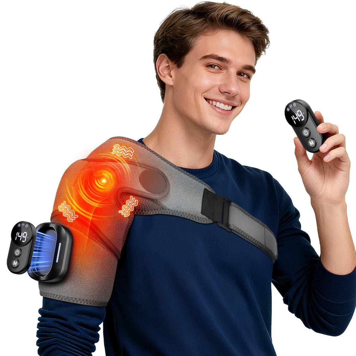 FitEase Hombro: almohadilla de calor con masaje para relajación diaria.