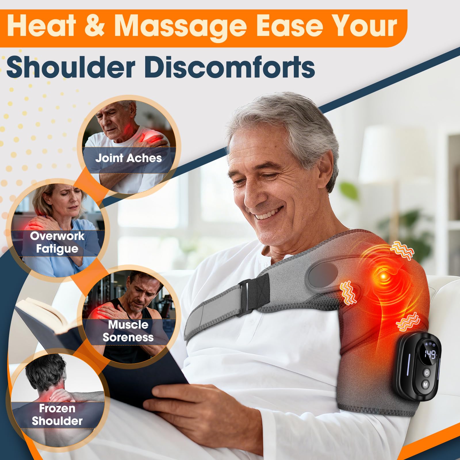 FitEase Masaje con 5 modos: vibración para relajación.