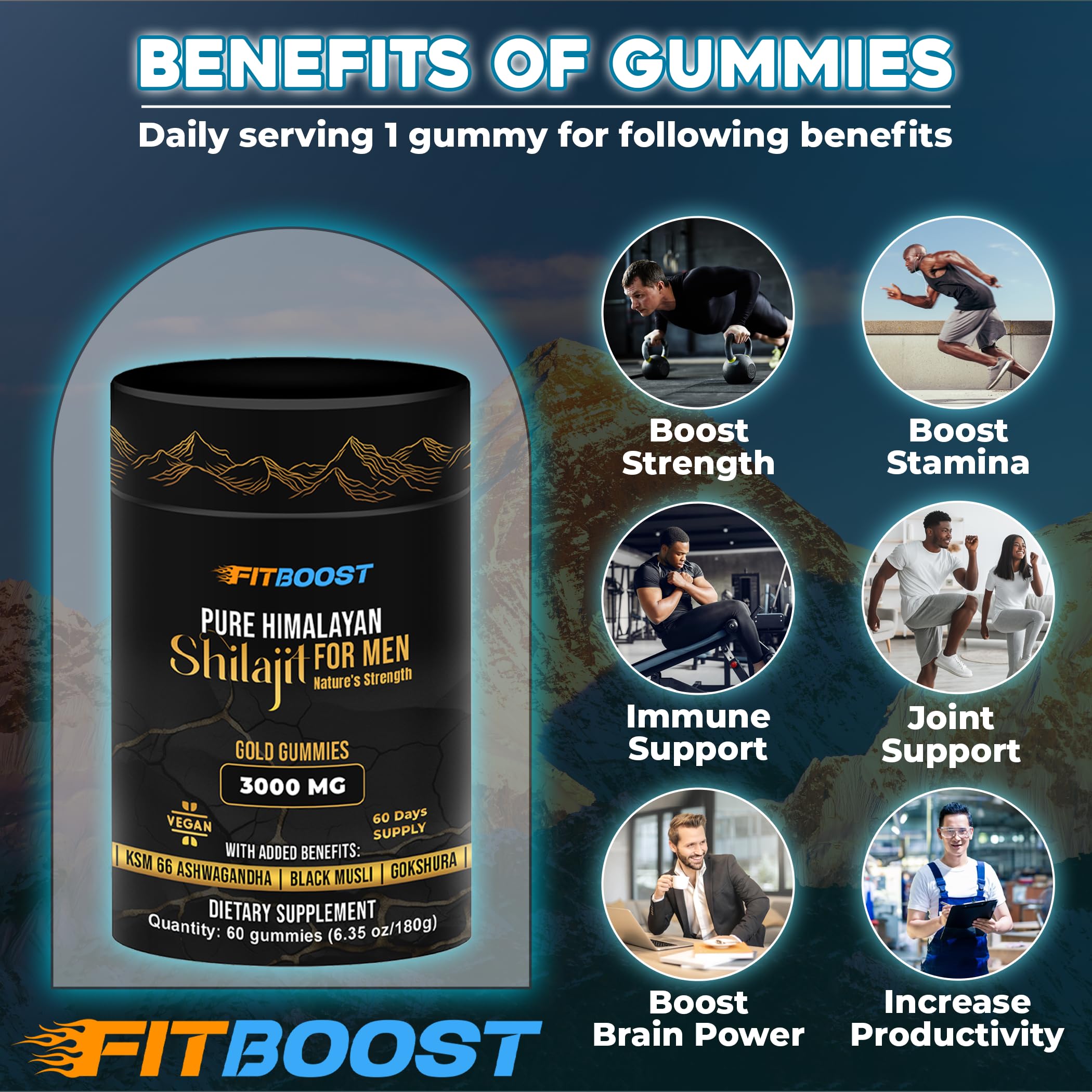 FITBOOST gomitas sin azúcar, sabor natural.