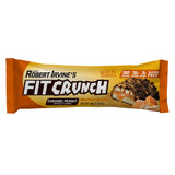 Barra FitCrunch caramelo y maní, 16 g de proteína para energía sostenida.