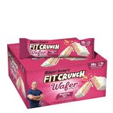 FITCRUNCH barra oblea frambuesa con cobertura blanca, snack delicioso para recargar energías.