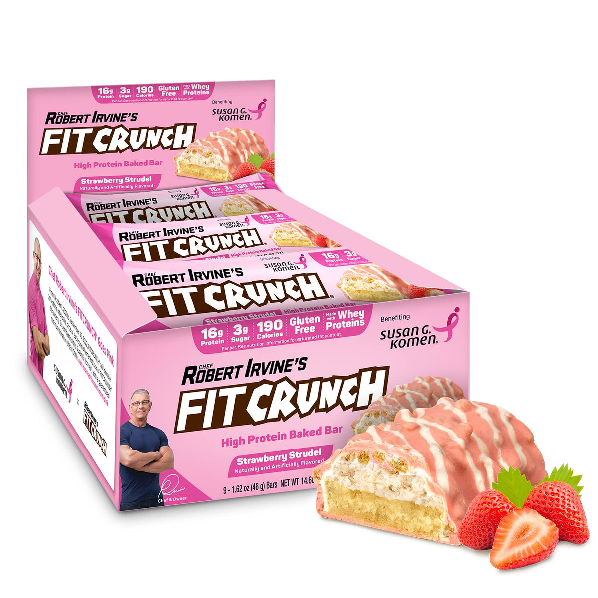 Fit Crunch barra de porciones, empaque práctico para snack sobre la marcha.