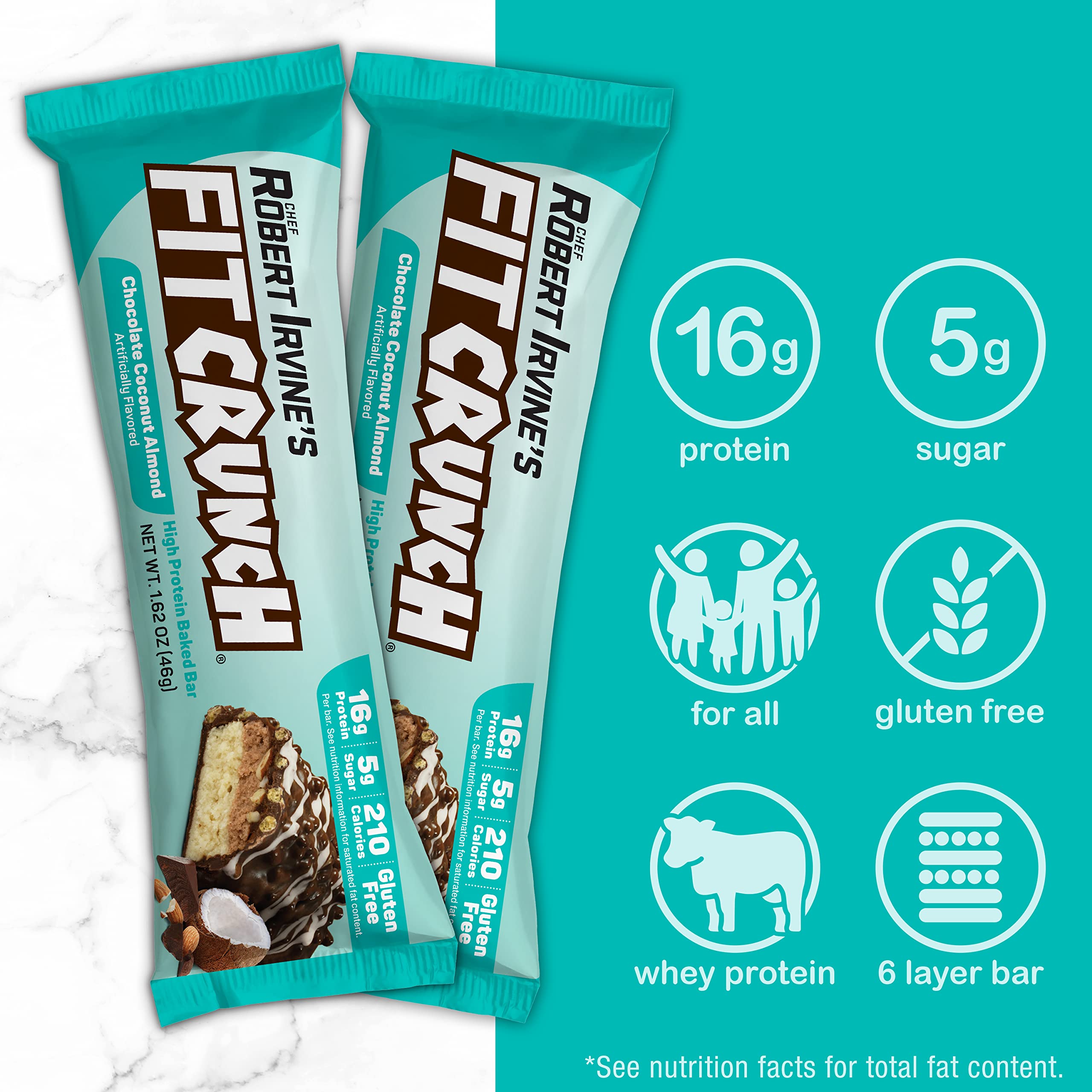 FITCRUNCH barra de proteína, 16 g, ideal para recargar energía.