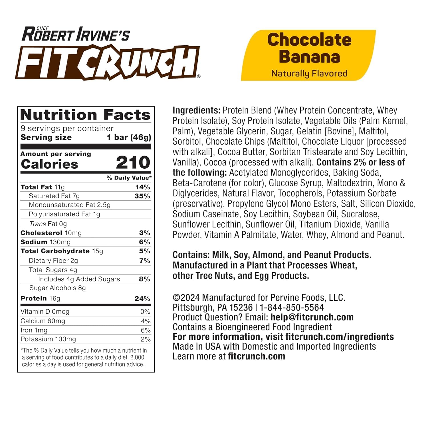 FITCRUNCH barra proteica con 16 g, merienda rápida y saciante
