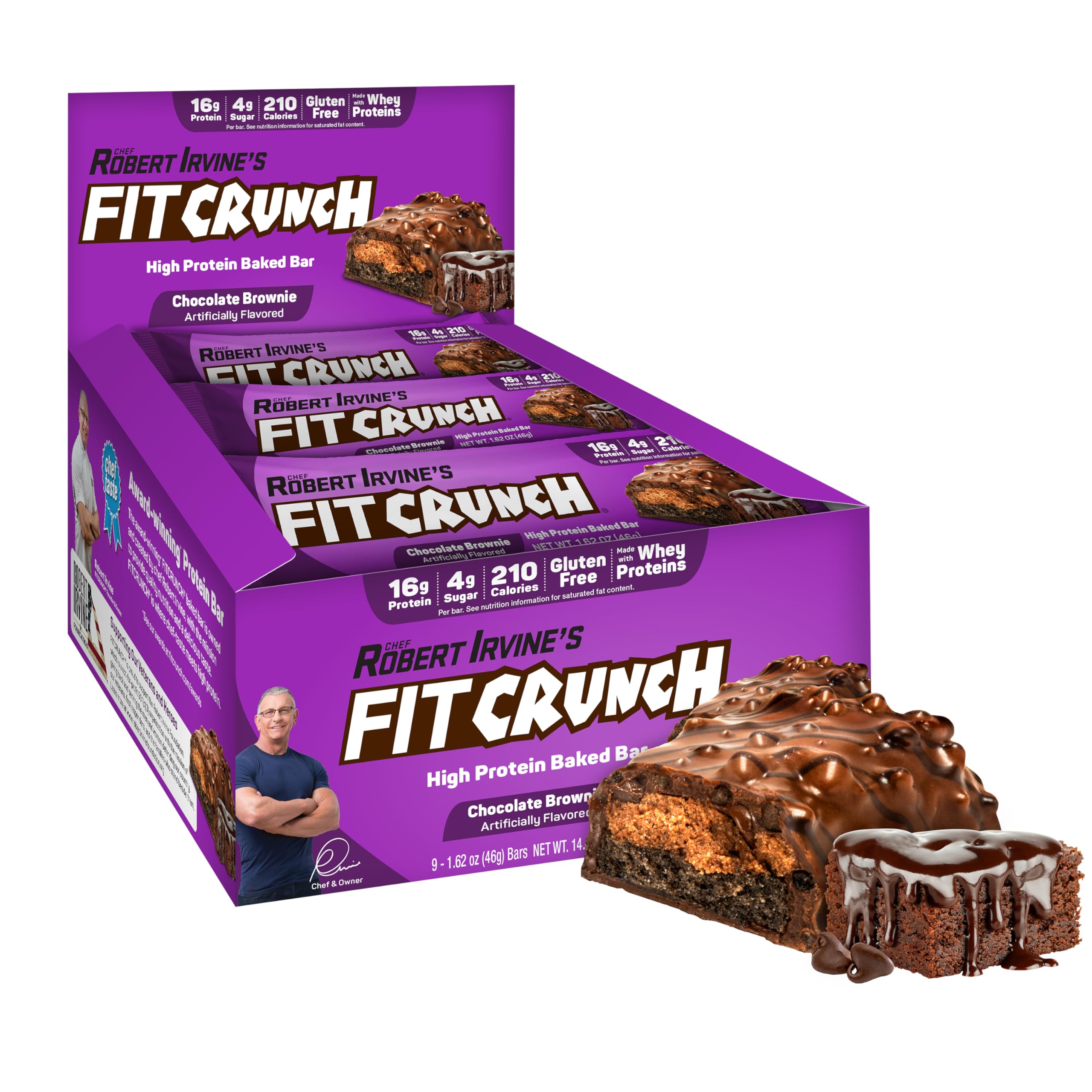 FITCRUNCH barra proteica de 6 capas, perfecta como snack rápido y saciante.