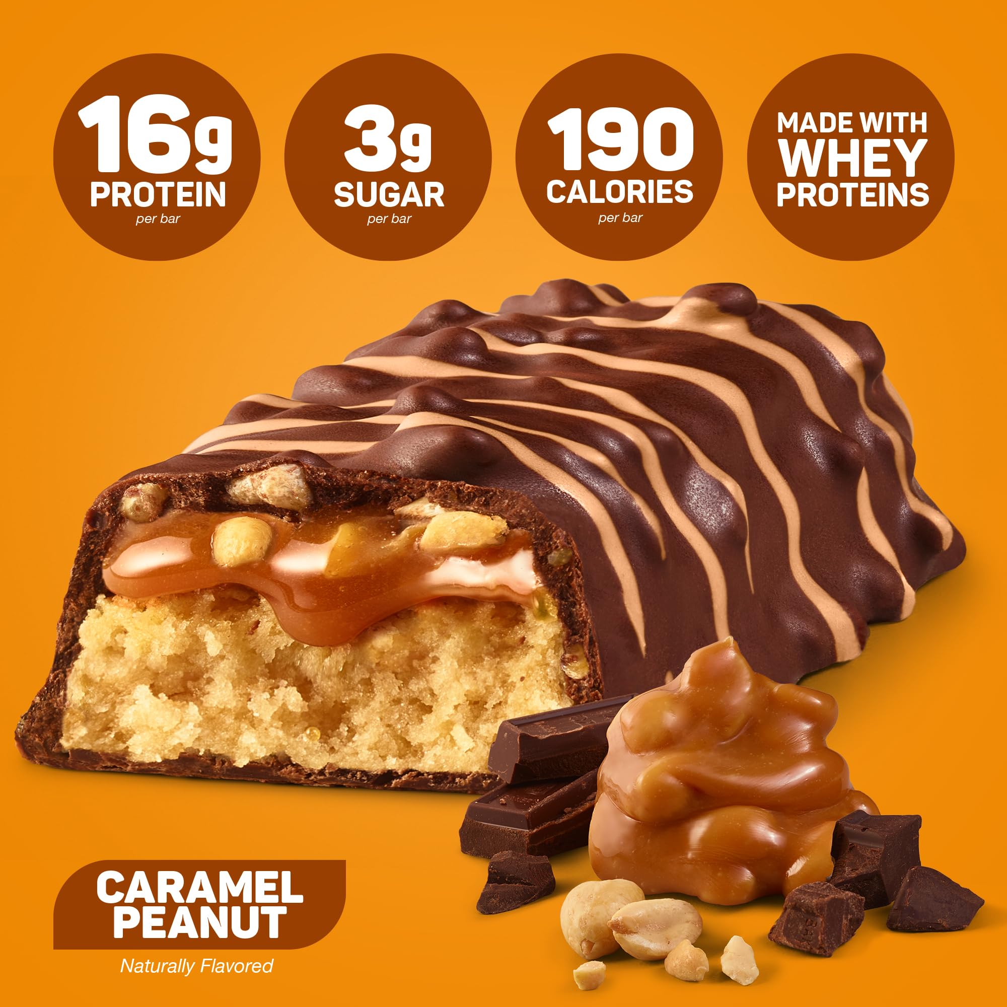 FITCRUNCH sabor caramelo con cacahuete para snack post-entrenamiento.