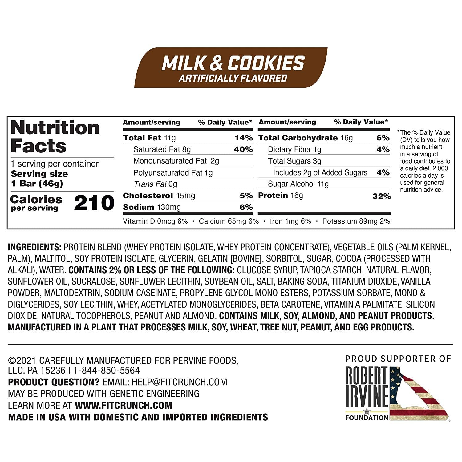 Barras FITCRUNCH sabor leche y galletas, placer en cada bocado.