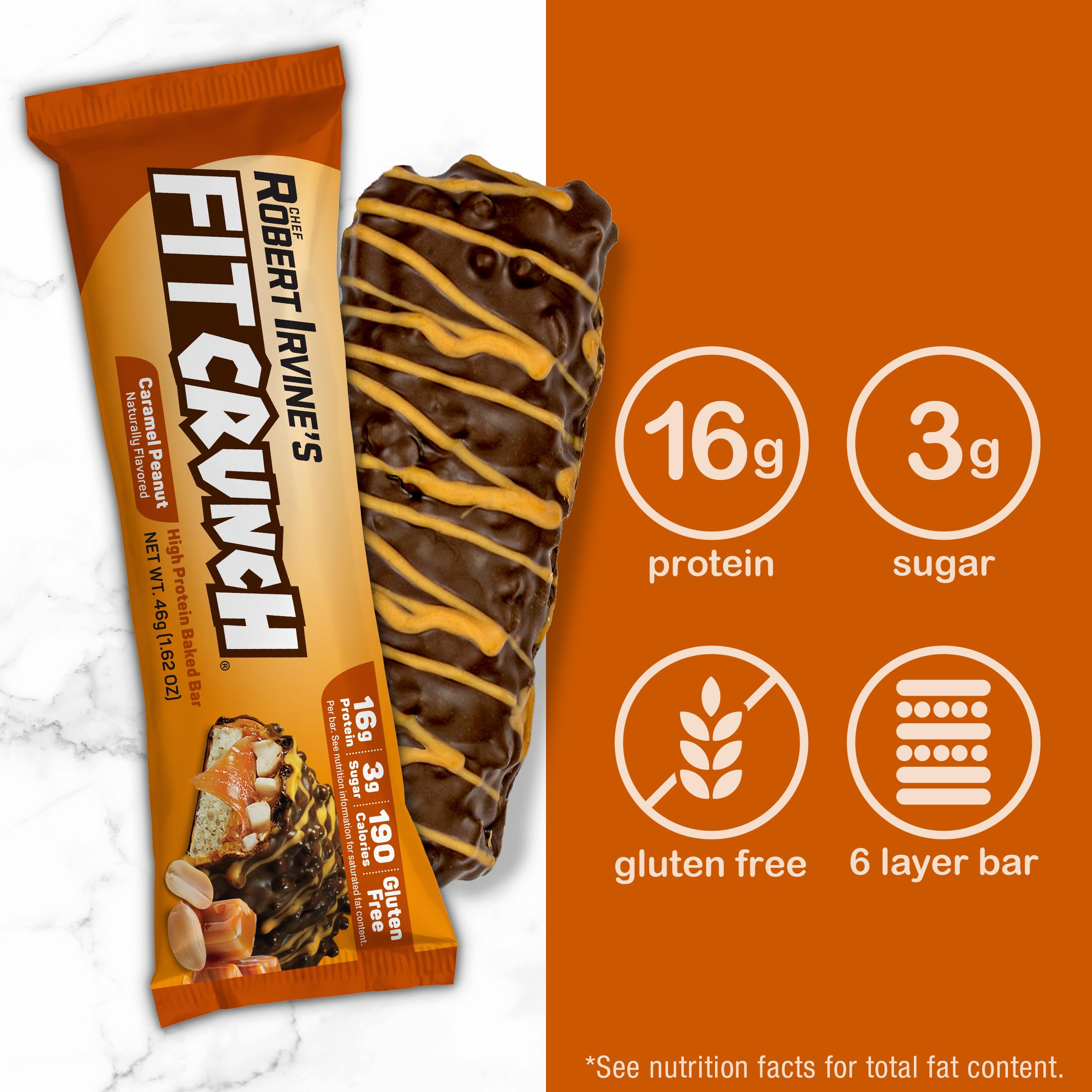 FITCRUNCH barra proteína sin gluten para merienda sin preocupaciones.