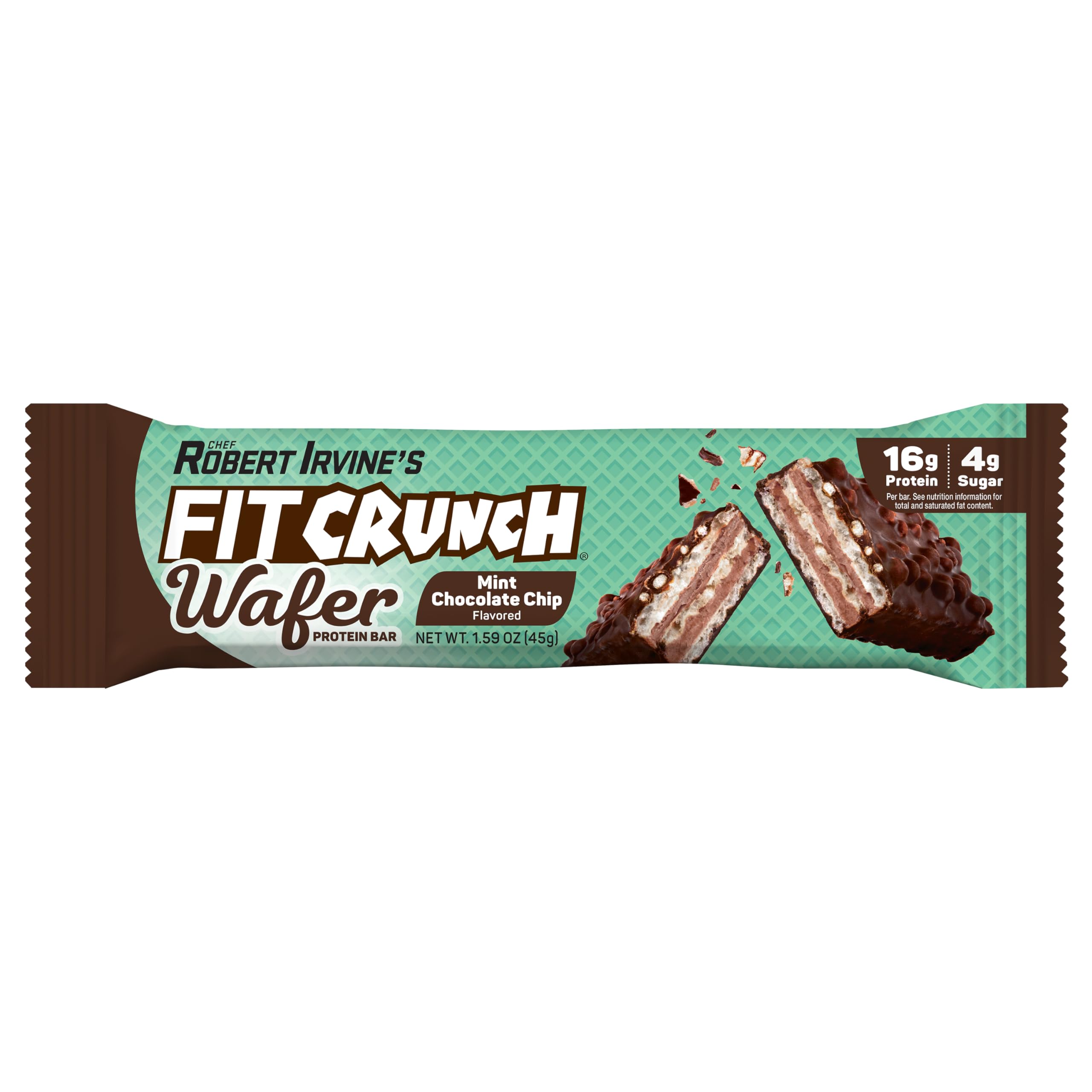 Fit Crunch barra wafer nutrición 16 g de proteína; aporte práctico.
