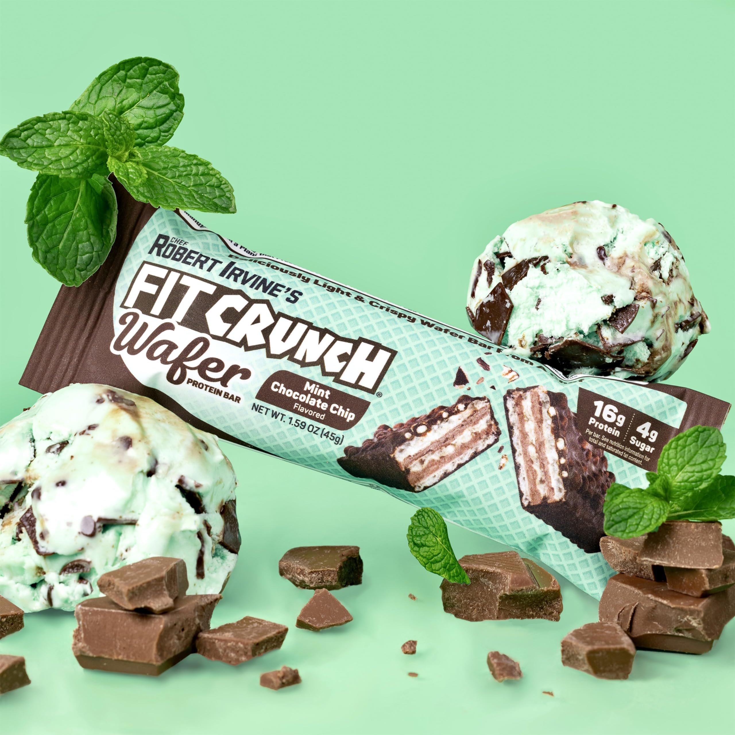 Fit Crunch barra wafer presentación atractiva en paquete de 9 barras.