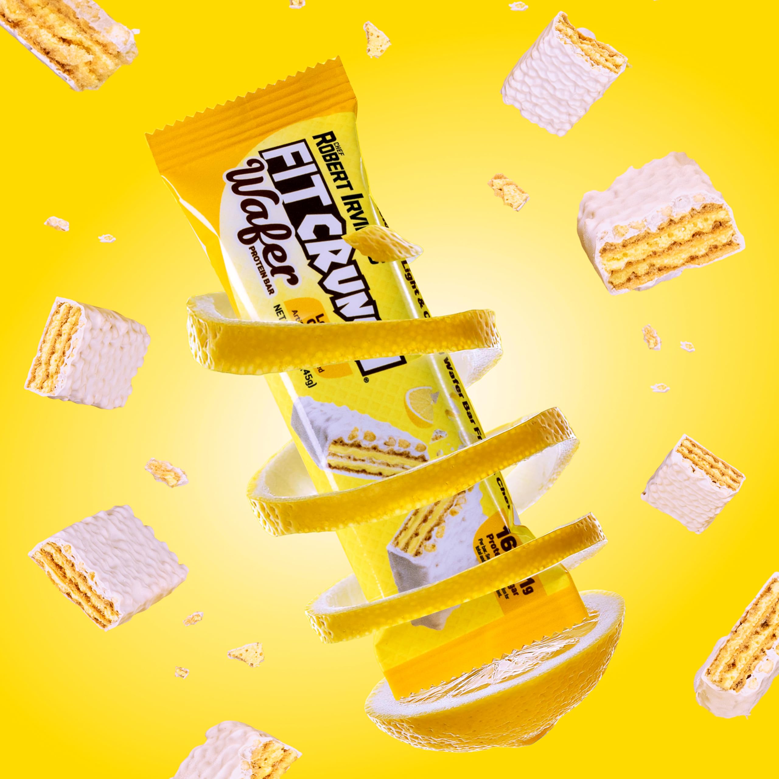 FITCRUNCH barra proteica limón crema con capas crujientes