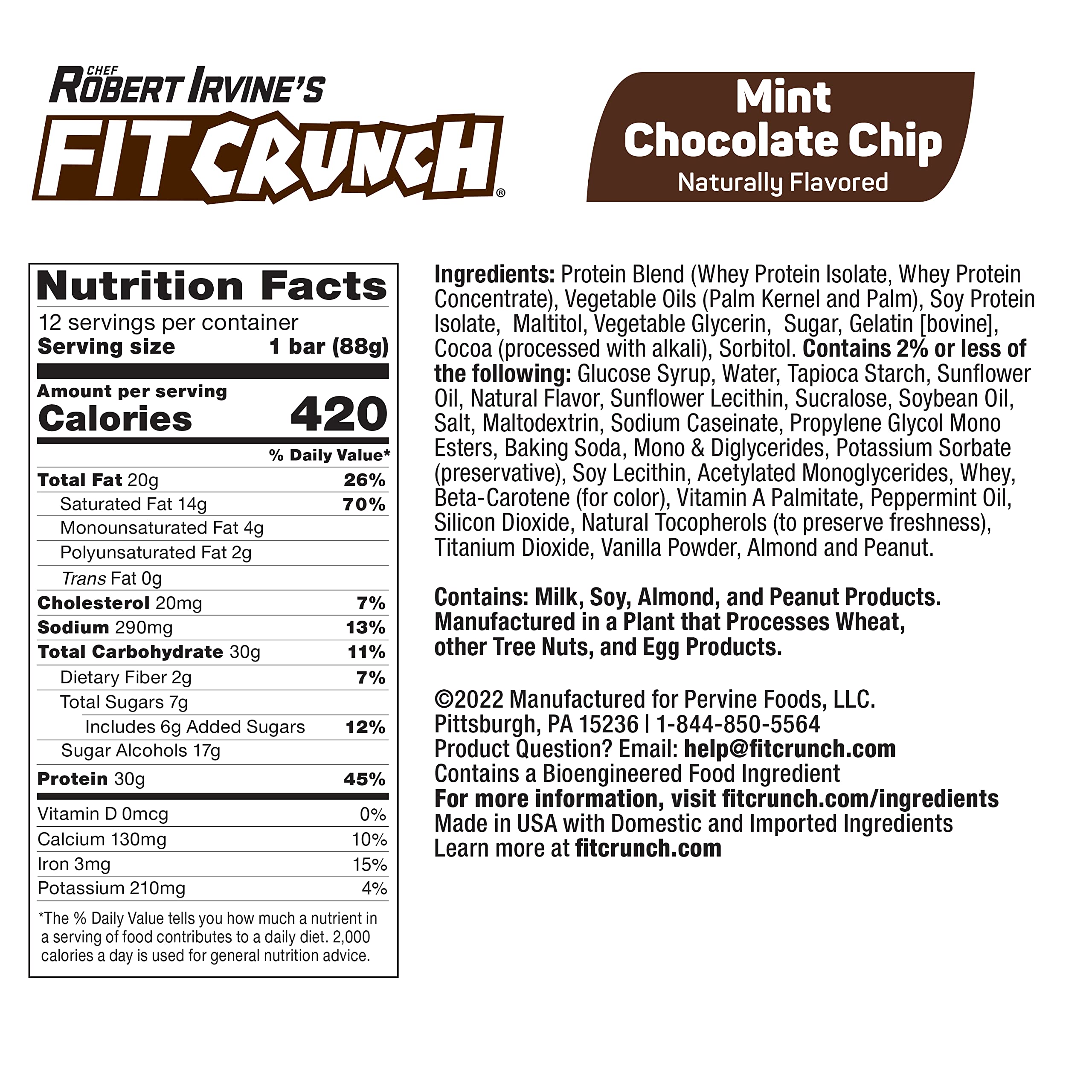 FITCRUNCH barra sin gluten, sabor delicioso para colación.