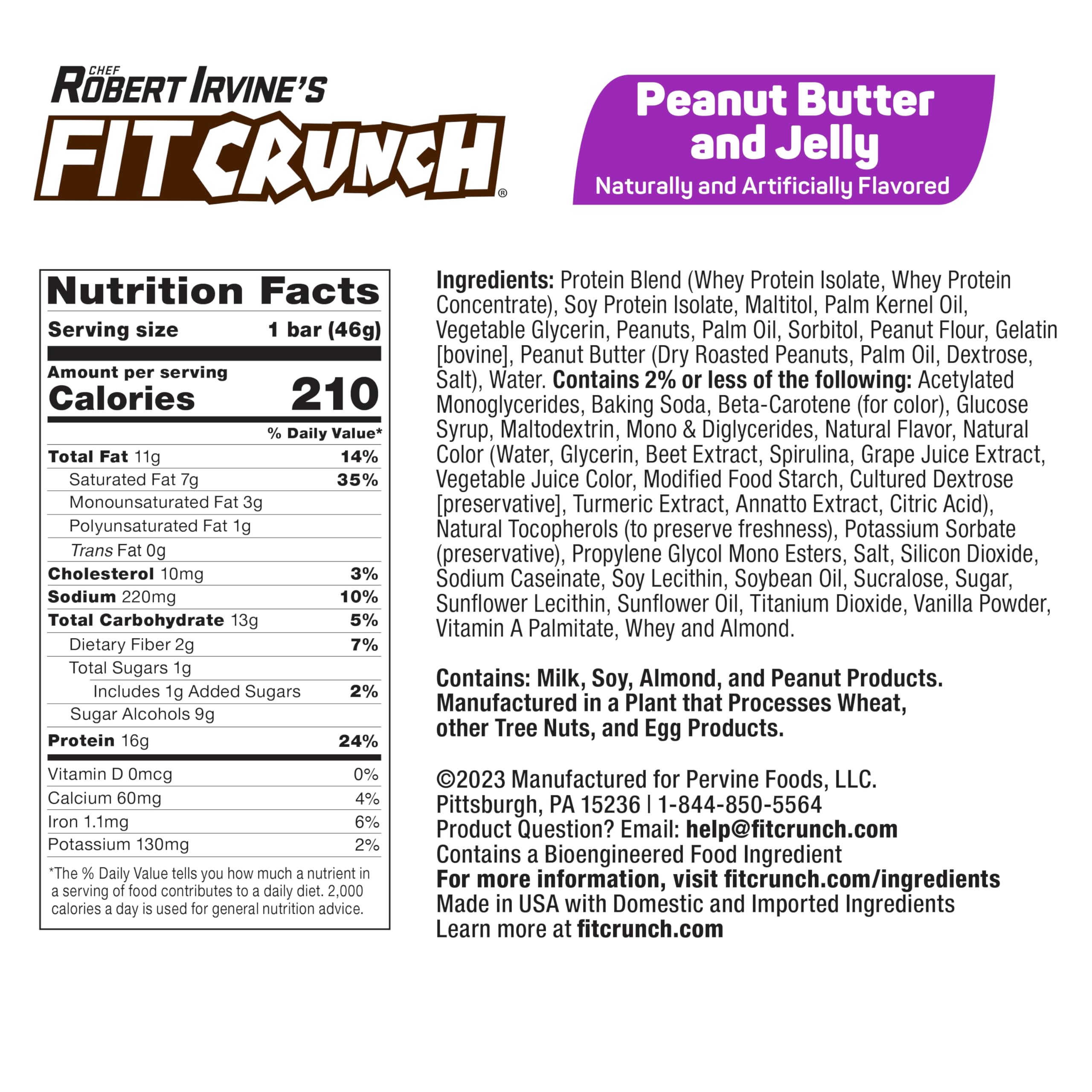 Fit Crunch barra de proteína vista cercana, ideal para merienda rápida.