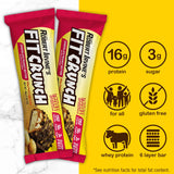 Detalle de ingredientes proteicos de la barra FitCrunch para una opción proteica.