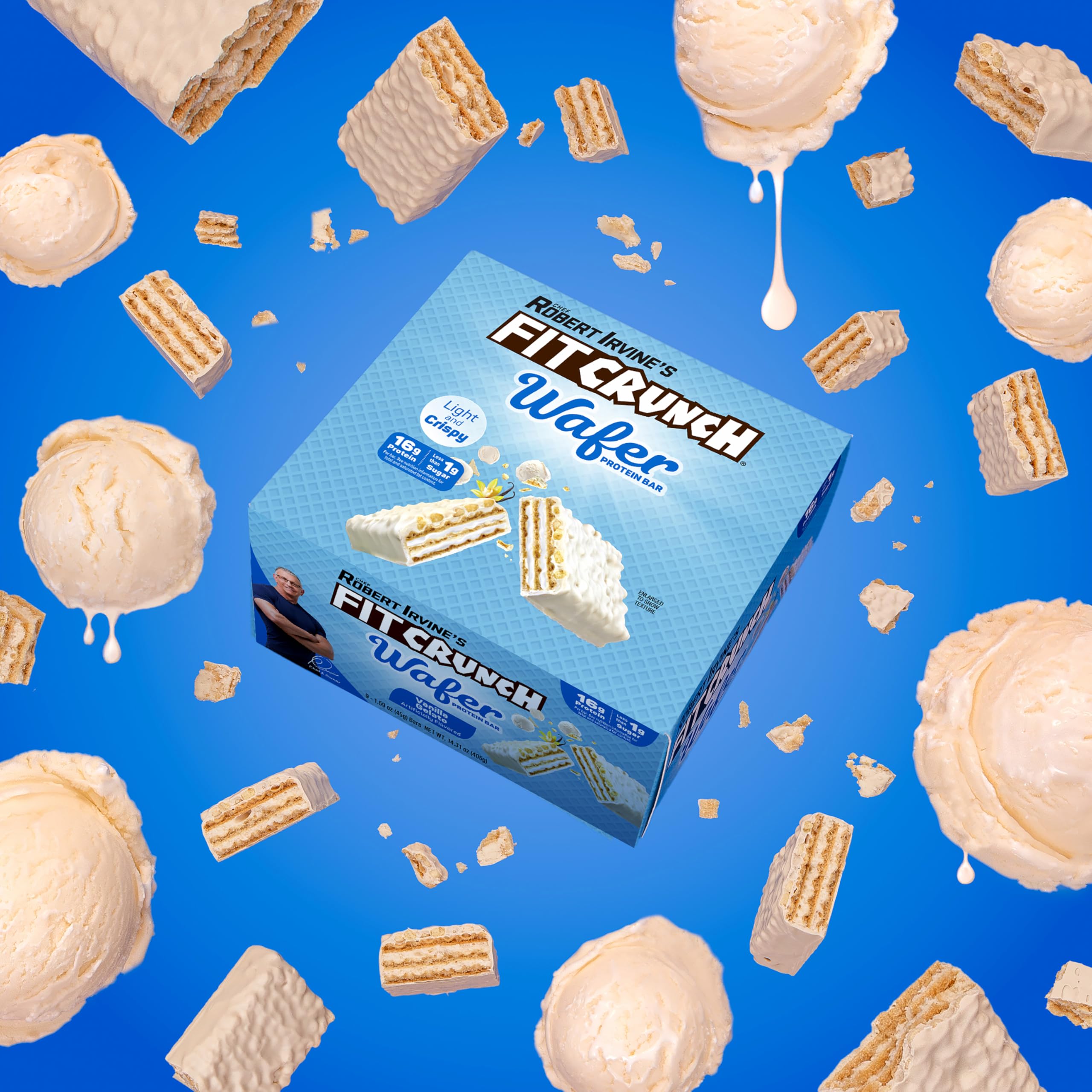 Barra proteica Fit Crunch con solo 1 g de azúcar.