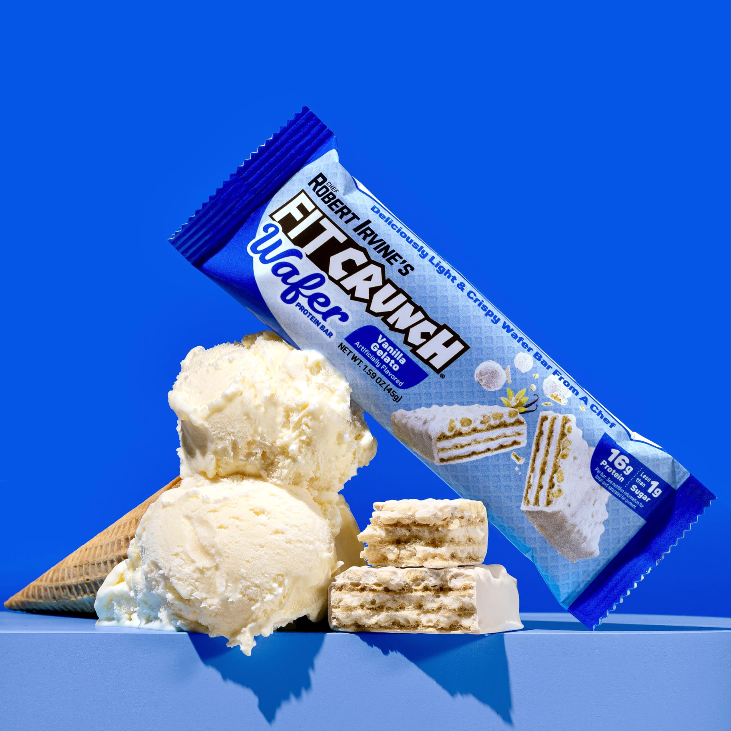 Porción individual de barra proteica Fit Crunch para entrenamientos.
