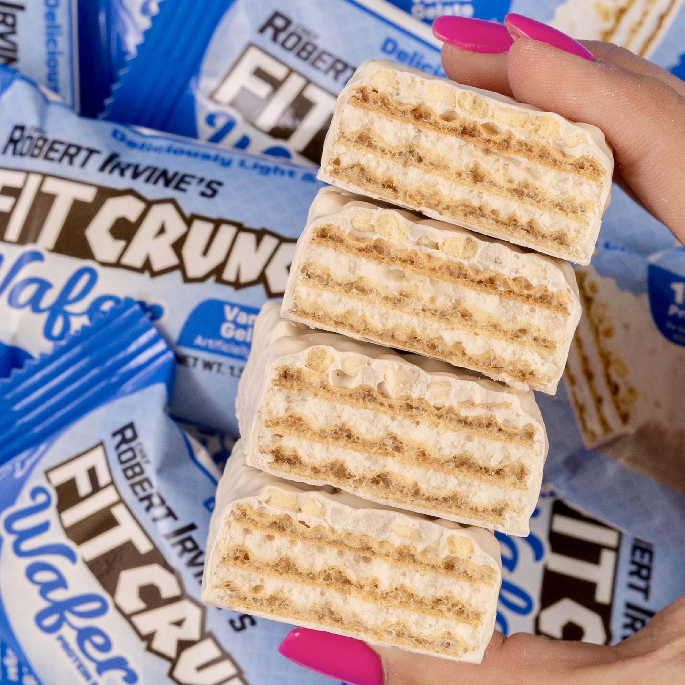 Sabor vainilla helada de Fit Crunch, merienda inspirada en maestros culinarios.