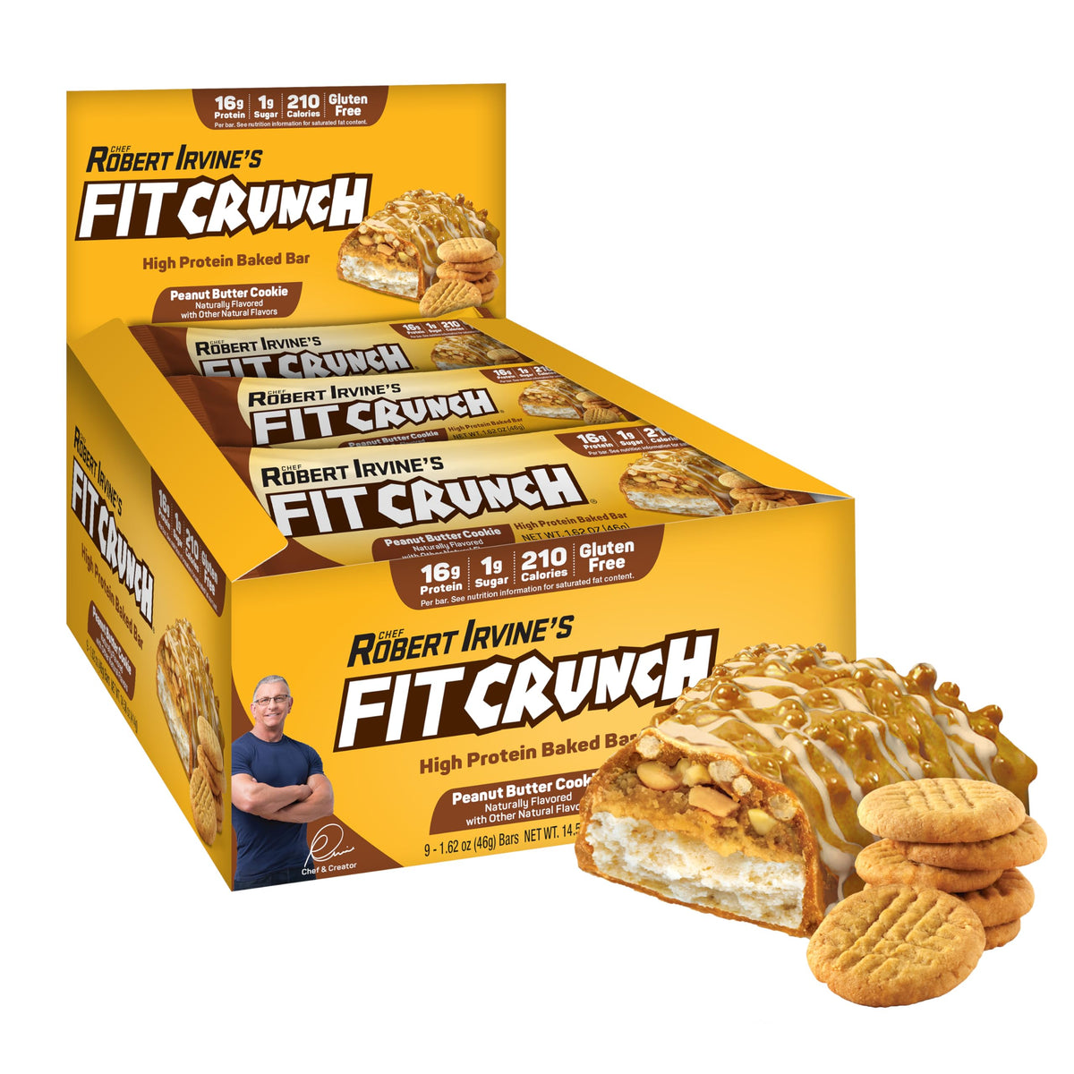 FITCRUNCH barra de porciones con 6 capas, ideal como snack post-entrenamiento proteico