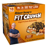 Barra FitCrunch snack tamaño caramelo y maní, empaque práctico para merienda saludable.