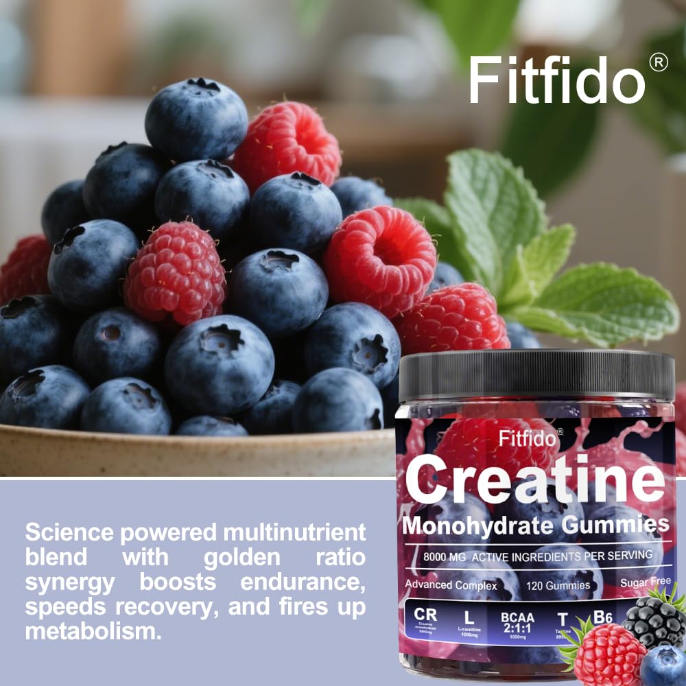 Fitfido gomitas creatina para todas las fases de entrenamiento, accesibles y simples.